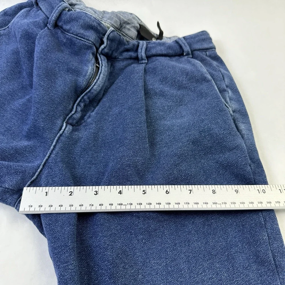 AG Adriano Goldschmied Jogger Pants 30 Blue Pleated Knit Denim 1213UFT-IKD-SEV
